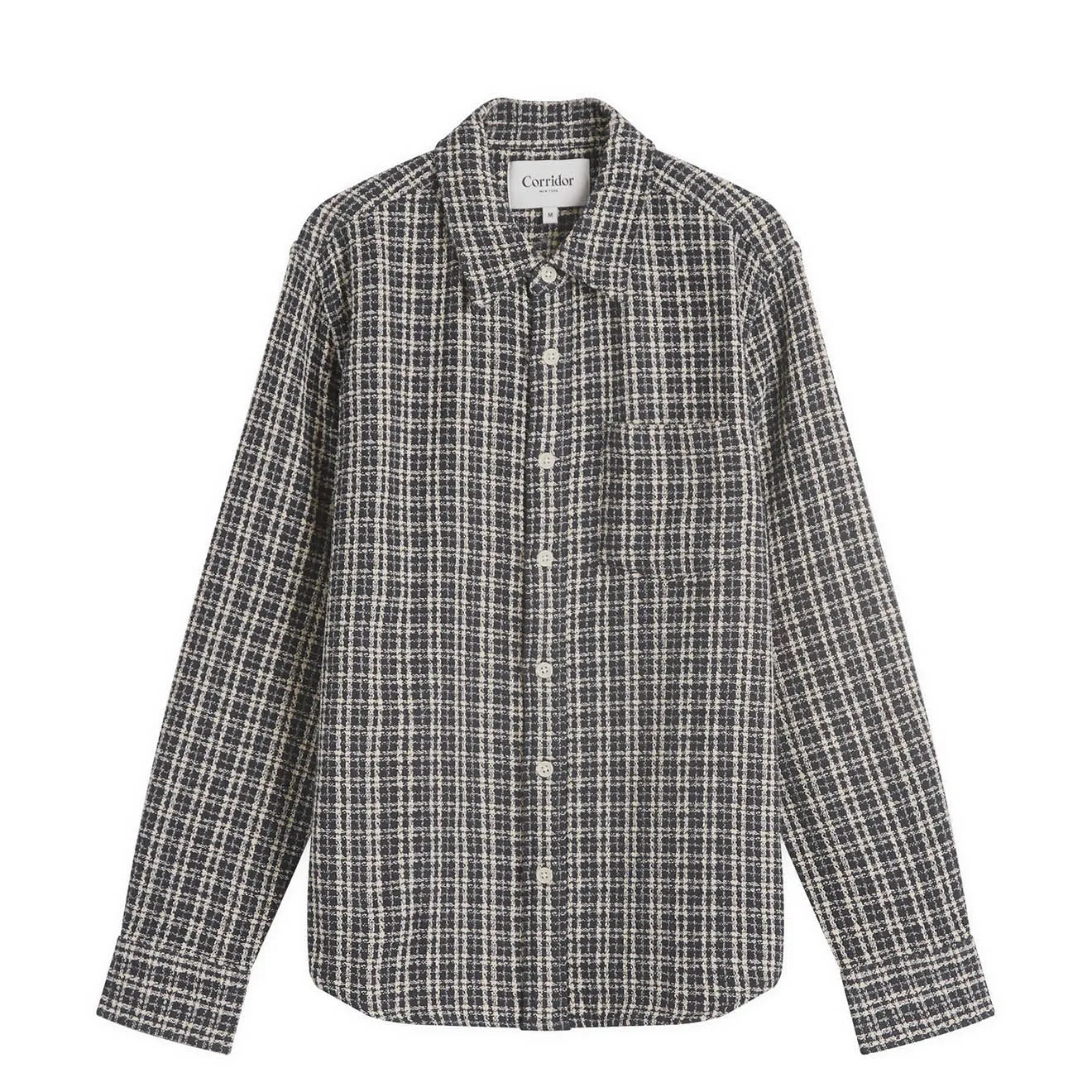 Striped Design Corridor Reverse Tweed Snow Check Blue