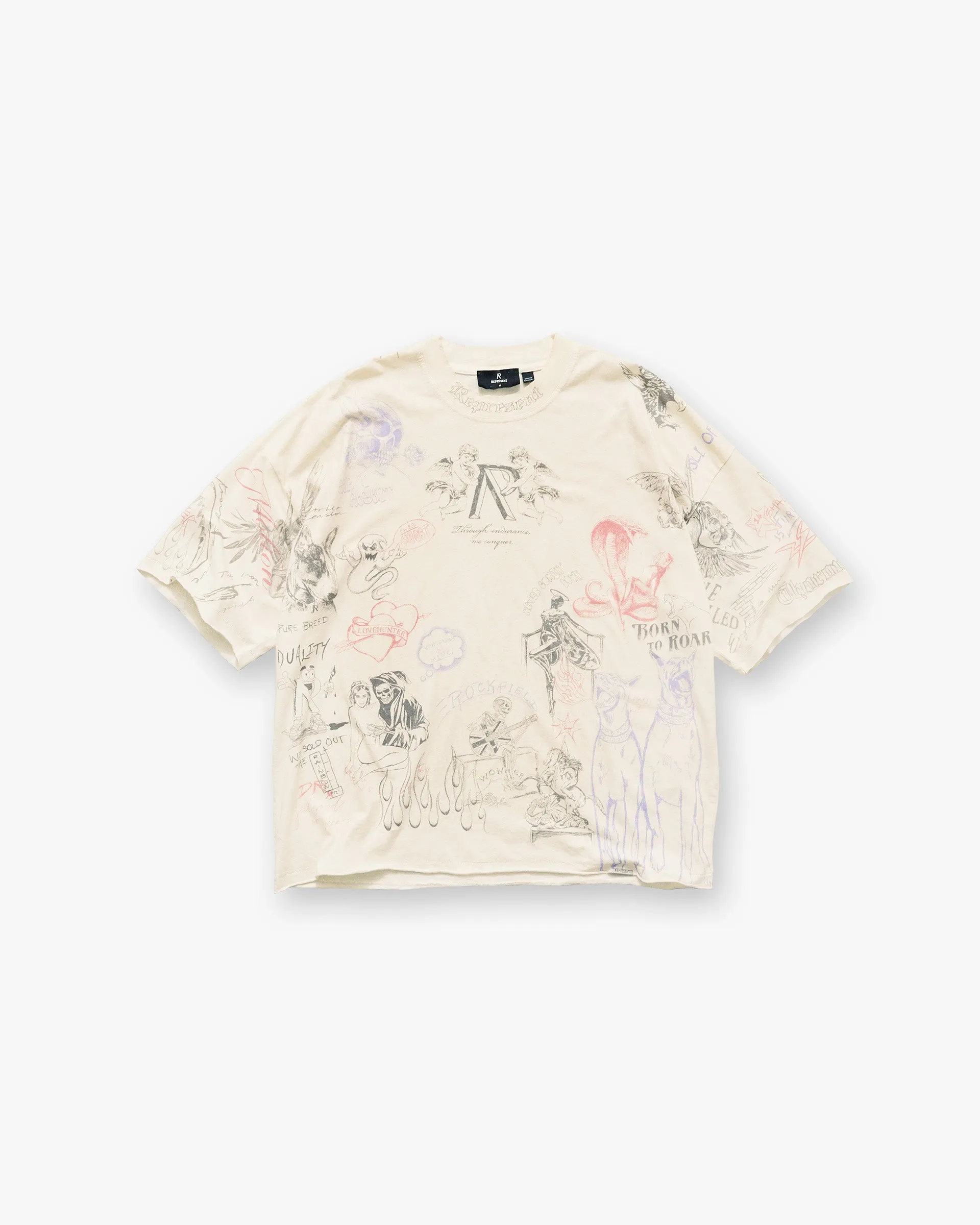 anti static coating Embroidered Legacy T-Shirt - Buttercream