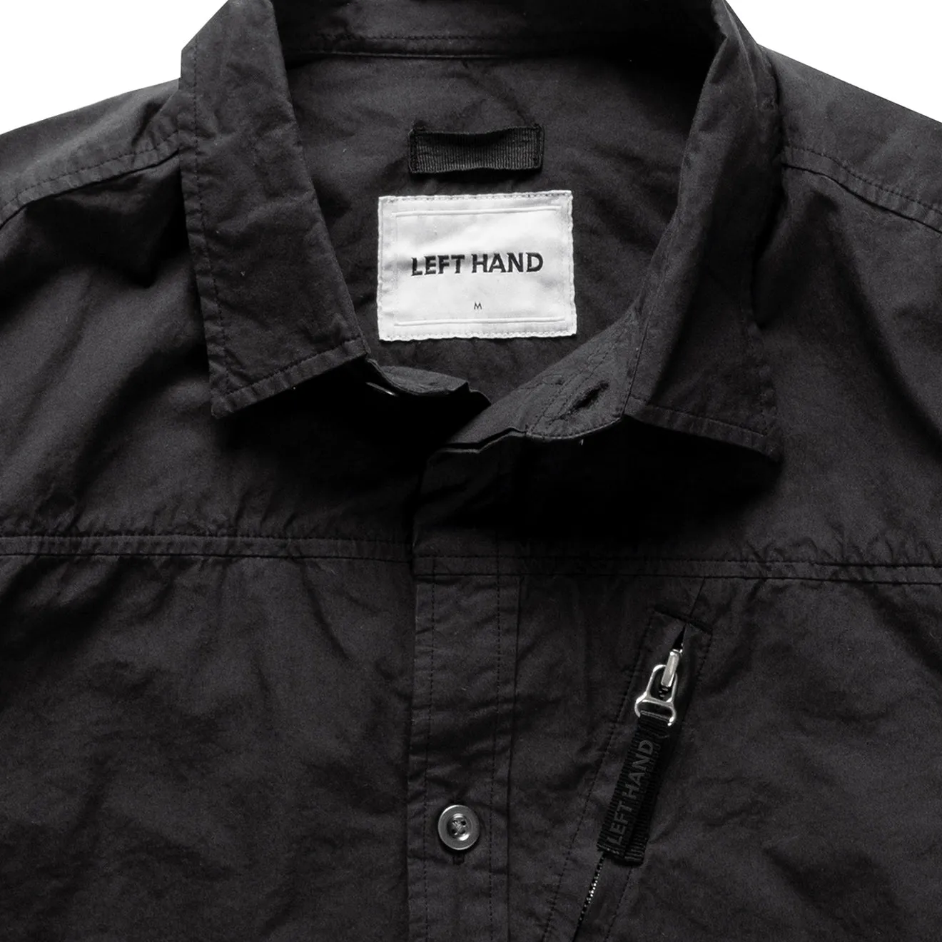 Multipurpose Layering Fabric Holiday Gift Left Hand Zip Pocket Shirt Black