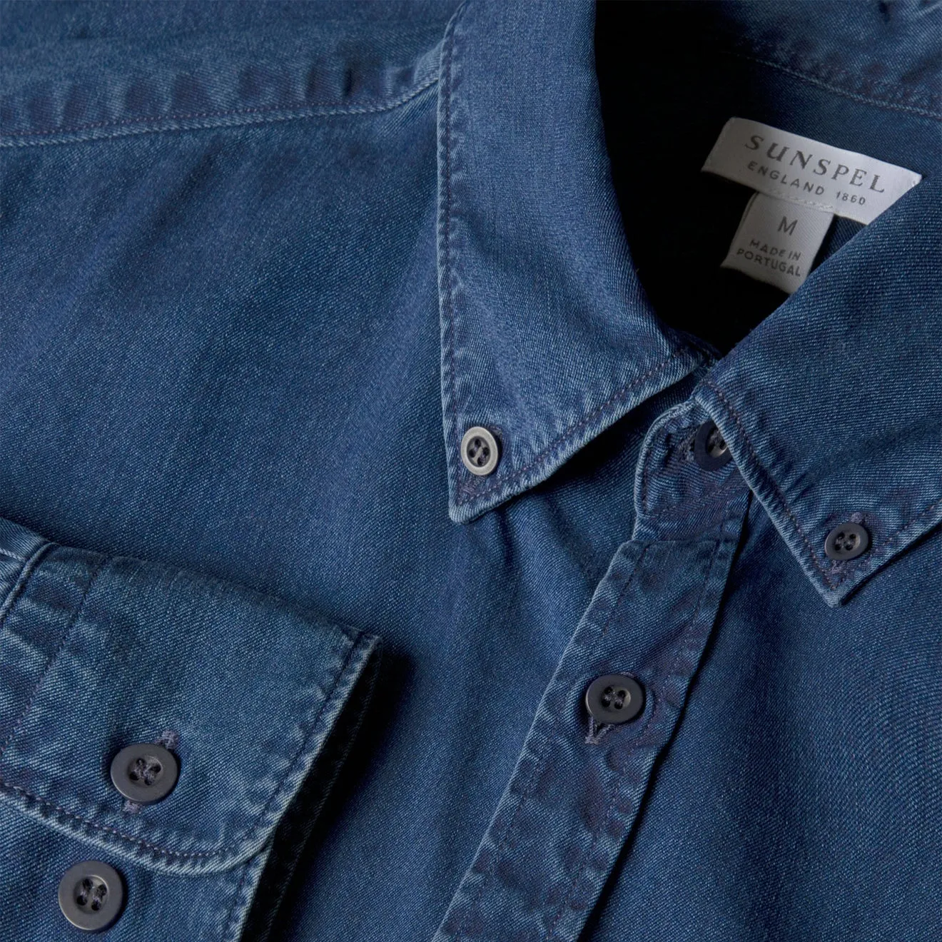 QuickDry Temperature Regulating Sunspel Button Down Shirt Indigo