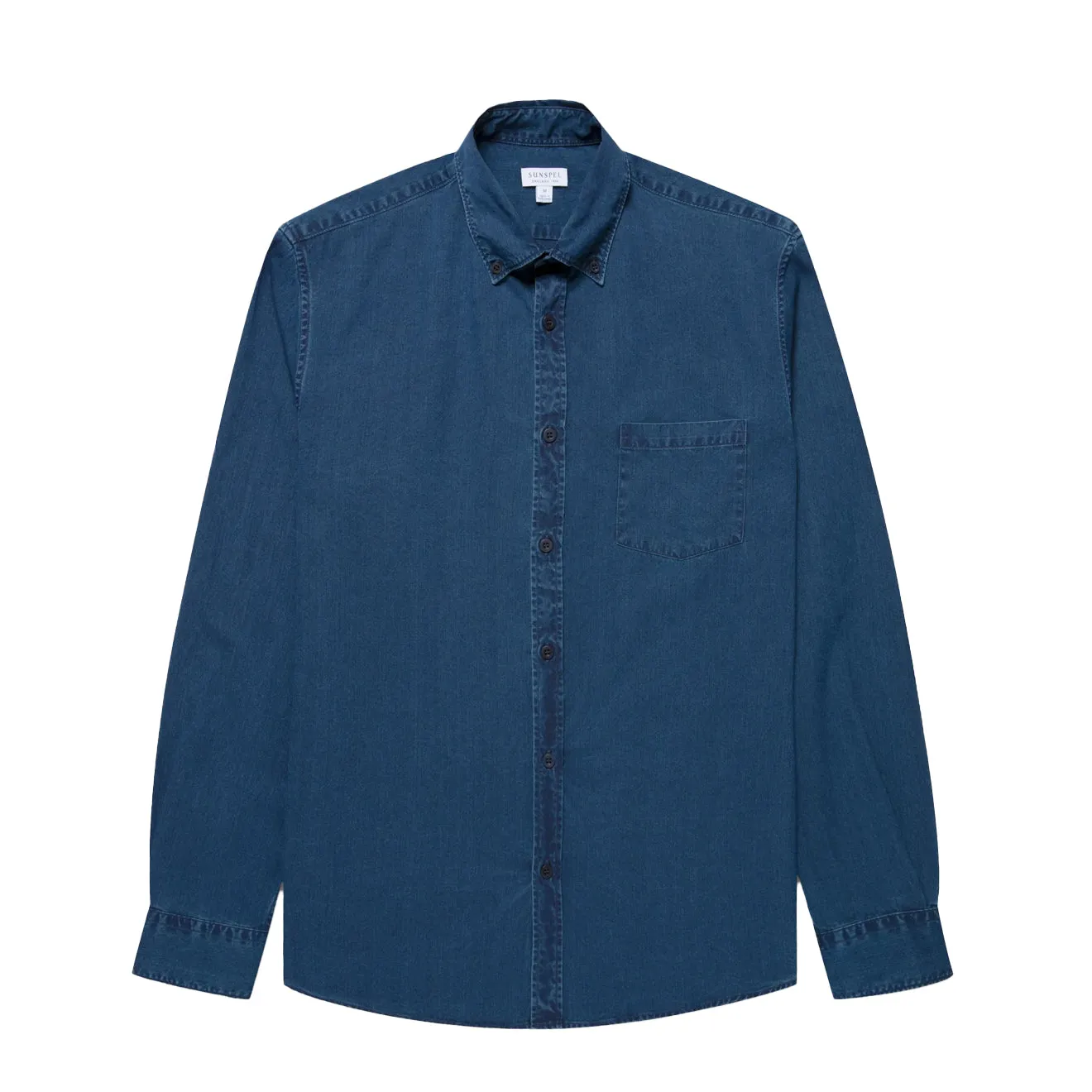 polo neck Sunspel Button Down Shirt Indigo