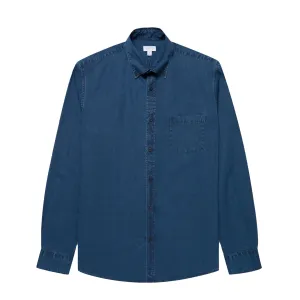 polo neck Sunspel Button Down Shirt Indigo