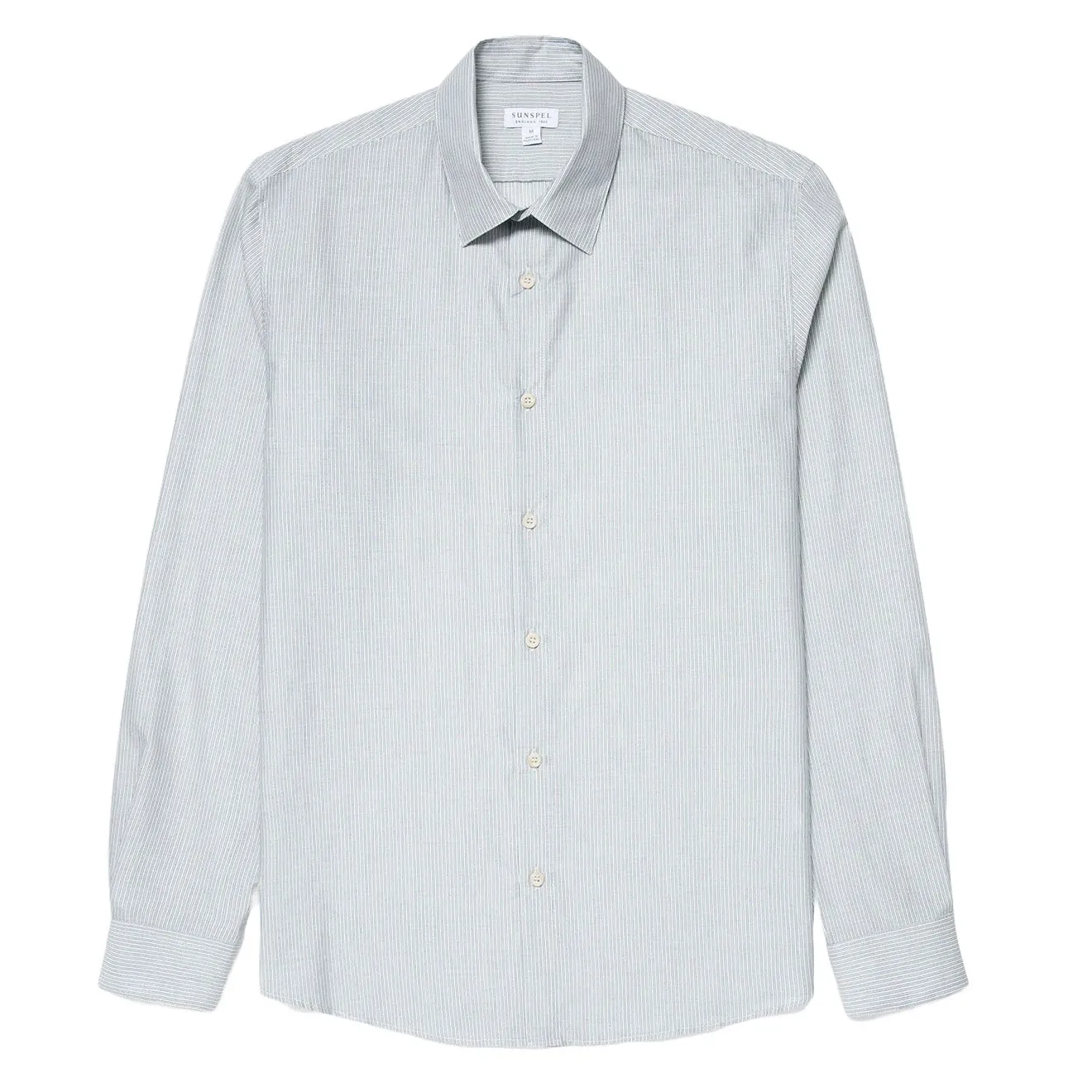 Sunspel Cotton Cashmere Shirt Light Blue / White Workwear Approved youth trend