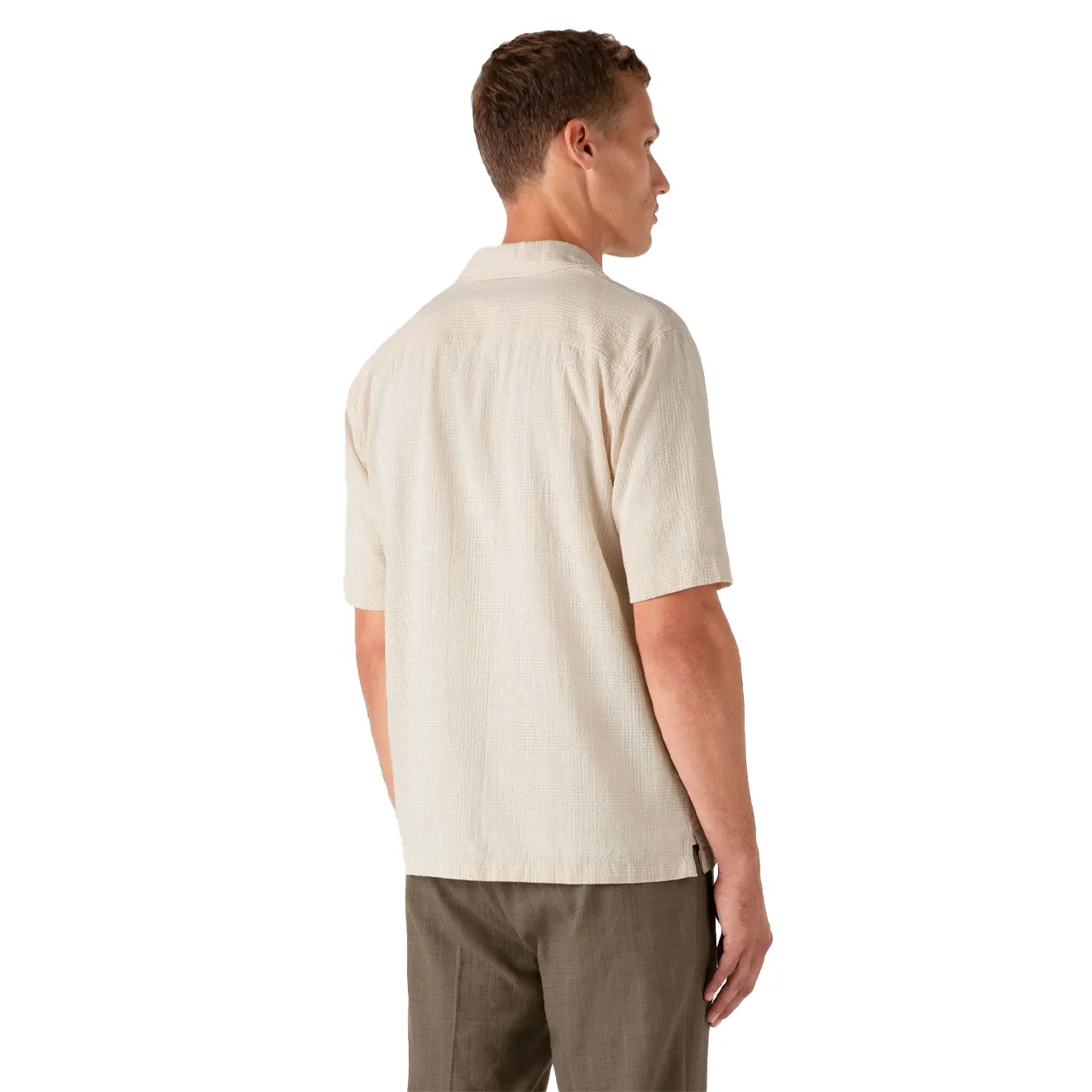 Sunspel Loose Weave Check Shirt Ecru Versatile Outfit