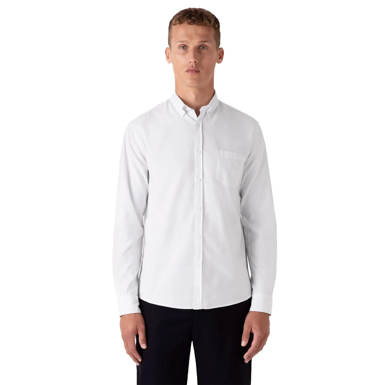 Sunspel L/S Oxford Shirt White Chic Design