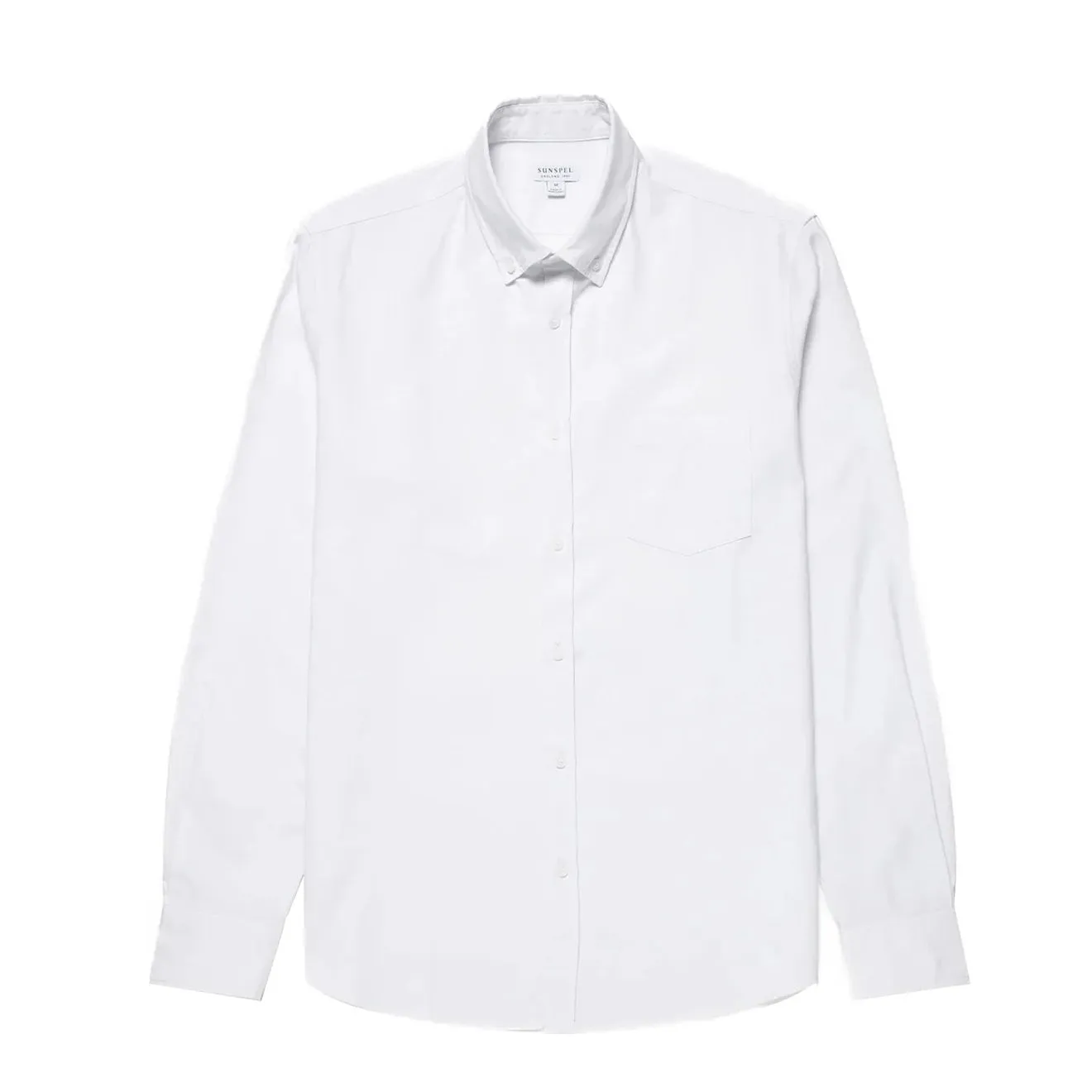 Sunspel L/S Oxford Shirt White Reinforced Elasticity