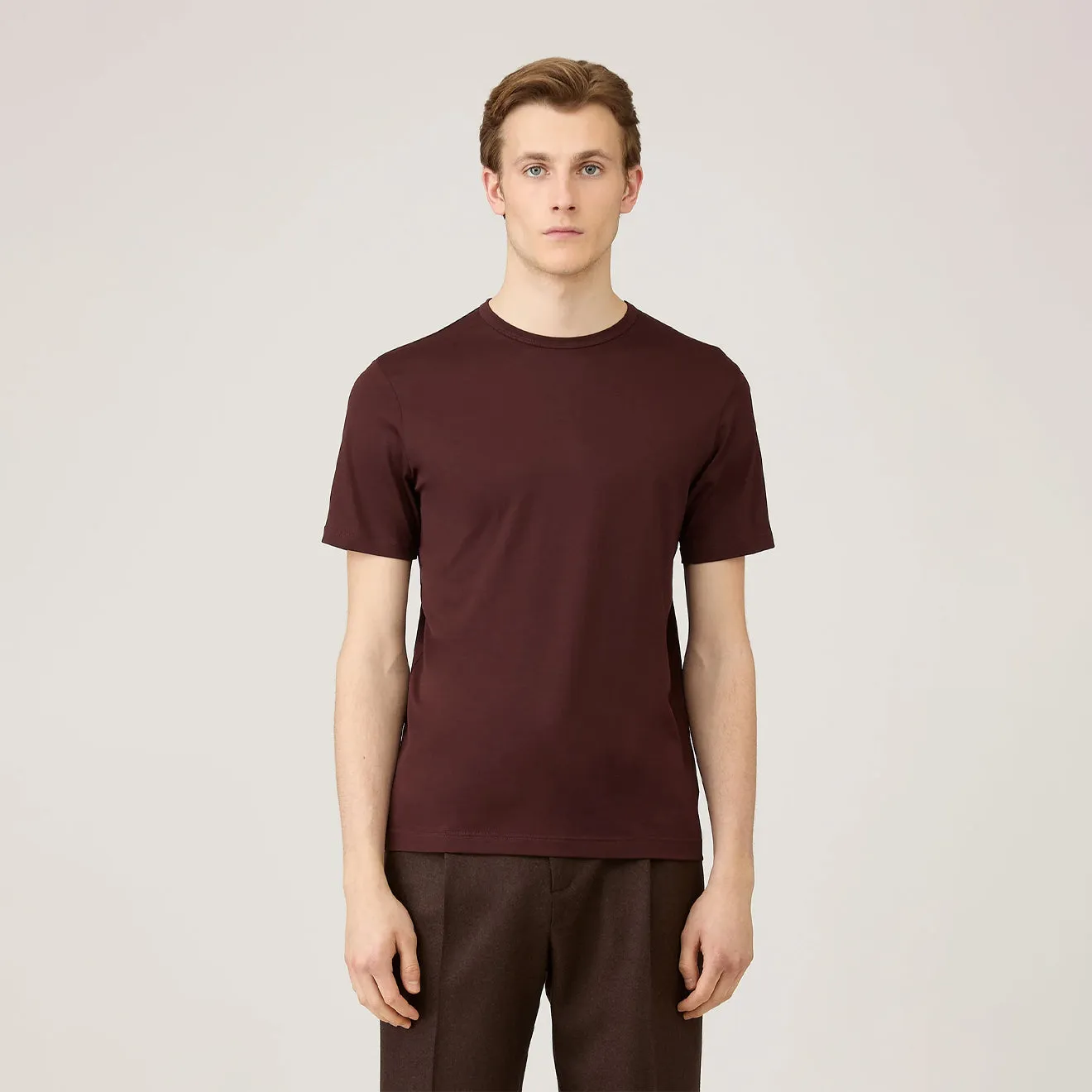 Low Profile Collar Sunspel S/S Classic T-Shirt Bakelite