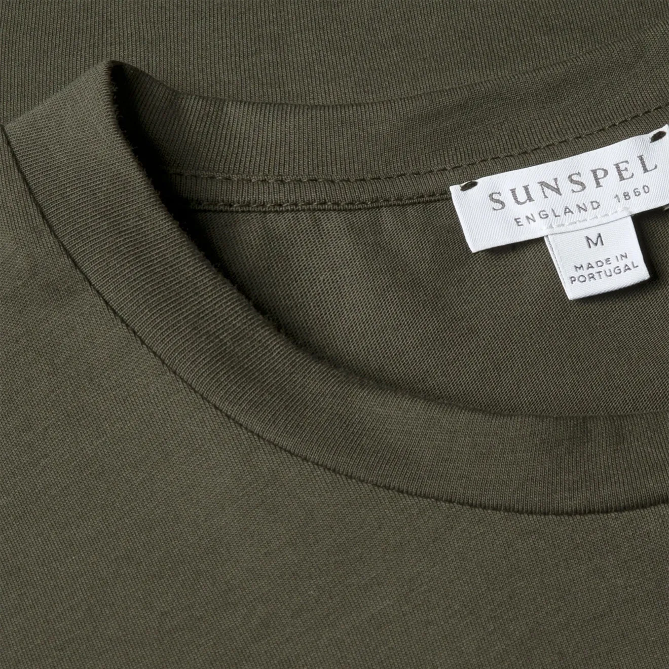 Sunspel S/S Riviera T-Shirt Dark Green SoftTouchFinish V neck elegance