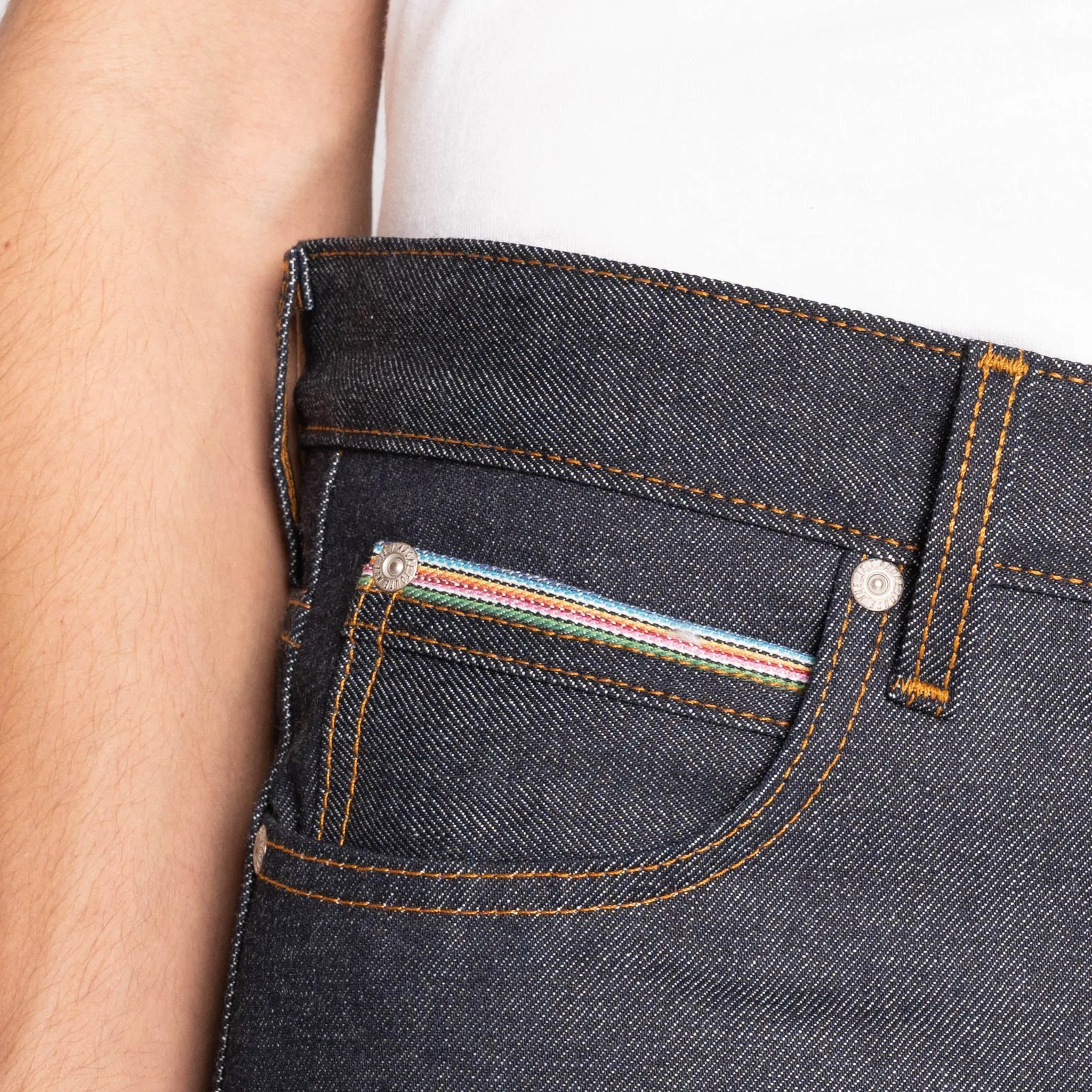 Travel Outfit Casual Stretch Weather Friendly Super Guy - Dia De Los Muertos Selvedge - Indigo