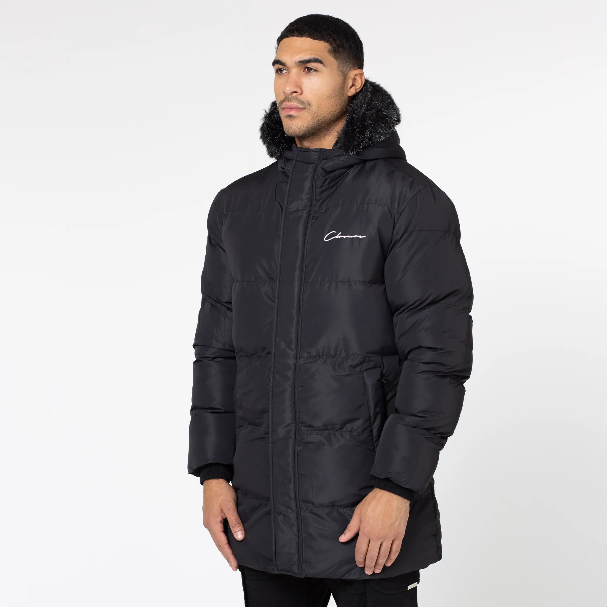 Mid Season Wear Waterproof Fabric Puffer Parka | Black