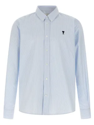 Perfect Look Striped Oxford Cotton Shirt With Button-Down Style