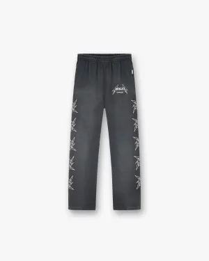 Non Restrictive Fit Tight Waist Represent X Metallica Local Crew Sweatpant - Stained Black
