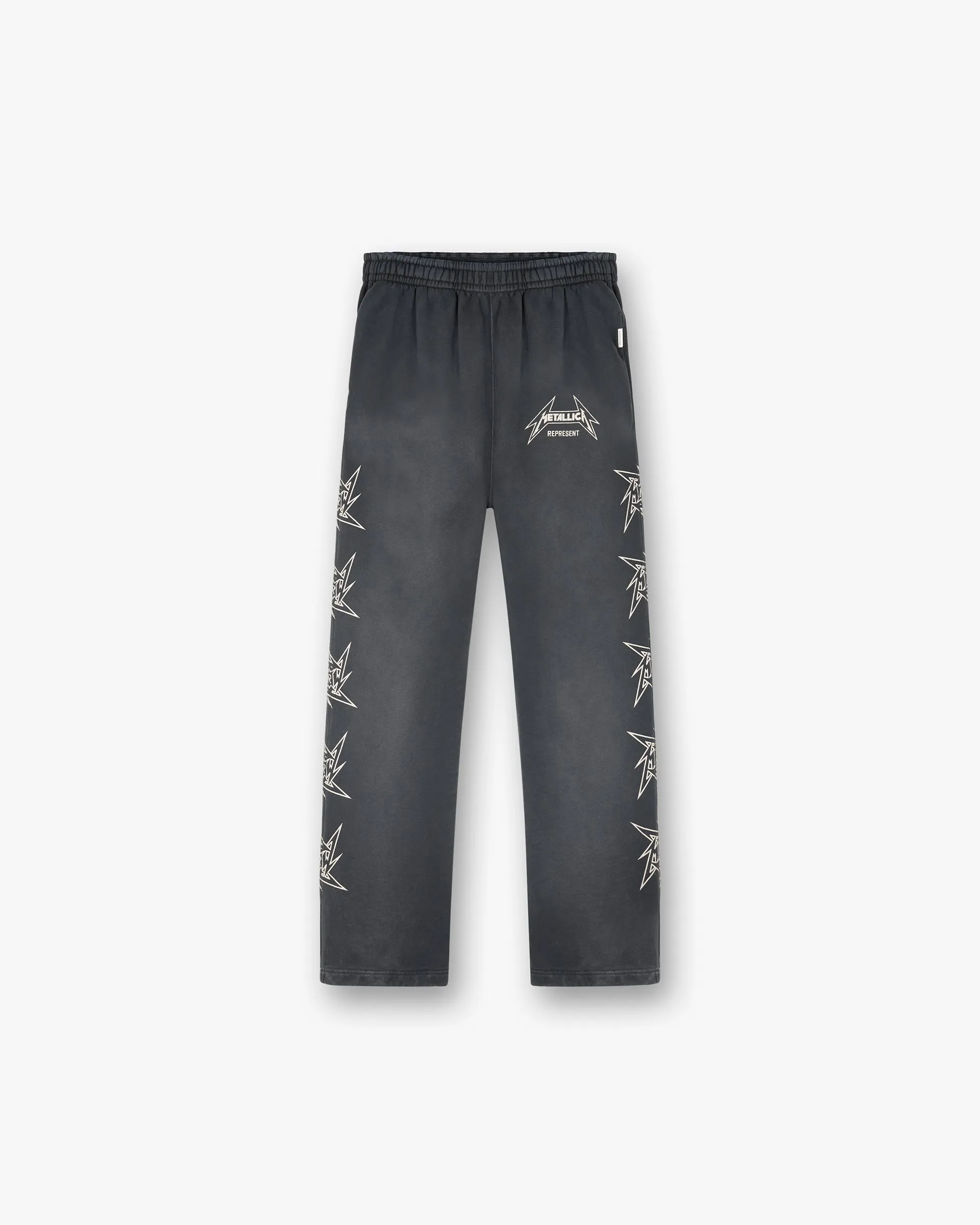 Non Restrictive Fit Tight Waist Represent X Metallica Local Crew Sweatpant - Stained Black