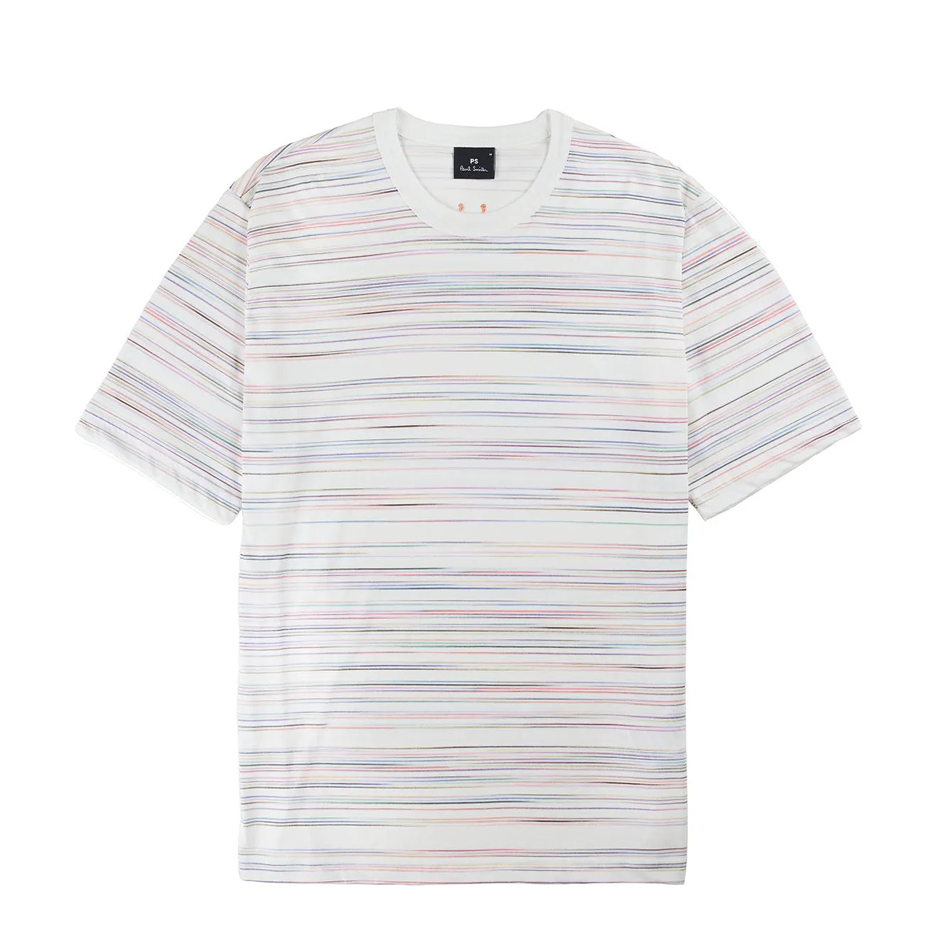 Sport Performance High-Quality Cotton Paul Smith Fine Stripe Casual Fit T Shirt White / Multi