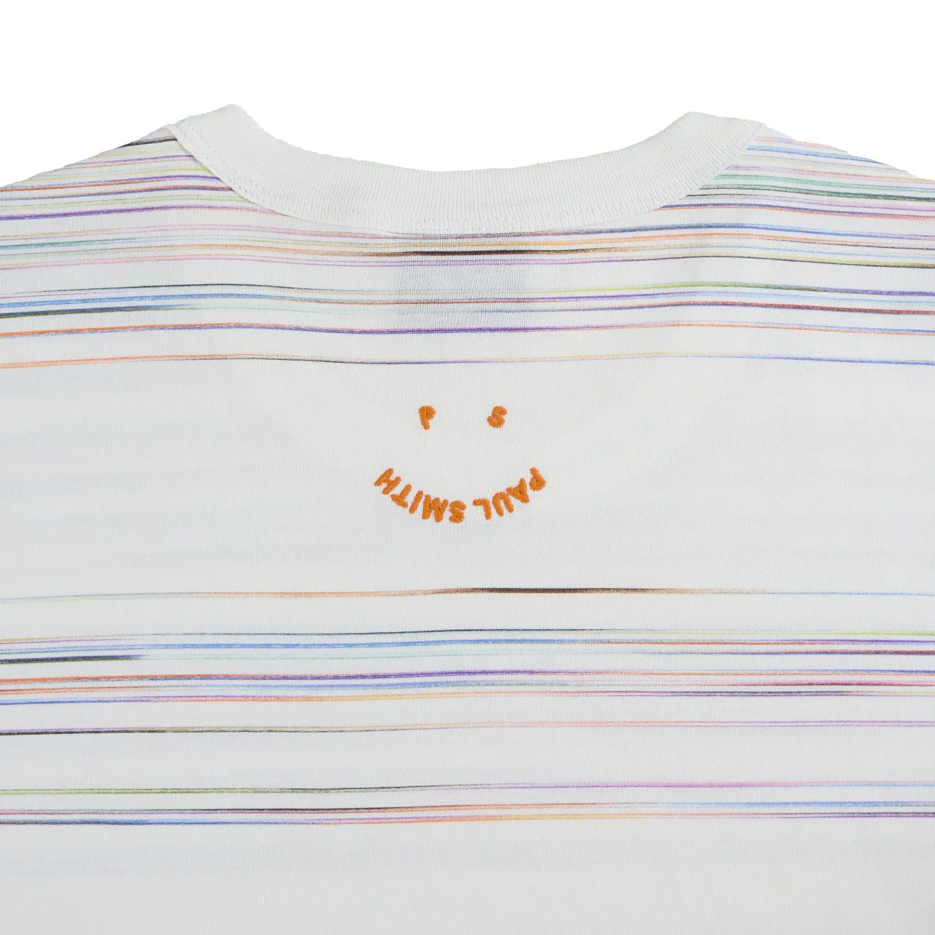 Paul Smith Fine Stripe Casual Fit T Shirt White / Multi Cozy and Comfortable UltraLightweight