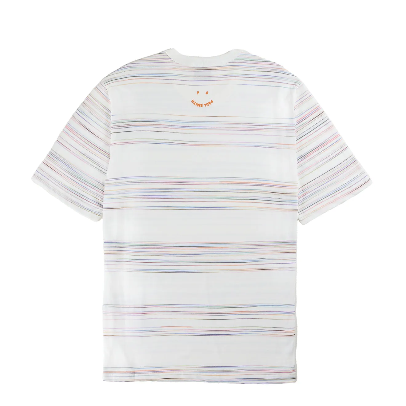 Paul Smith Fine Stripe Casual Fit T Shirt White / Multi Organic Cotton Summer Fashion