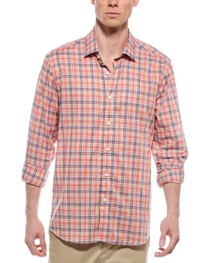 Casual Friday Soft Stretch Collar Scott Barber Retro Voil Plaid Shirt