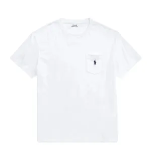 Soft Brushed Finish Polo Ralph Lauren Classic Fit Jersey Pocket T-Shirt White