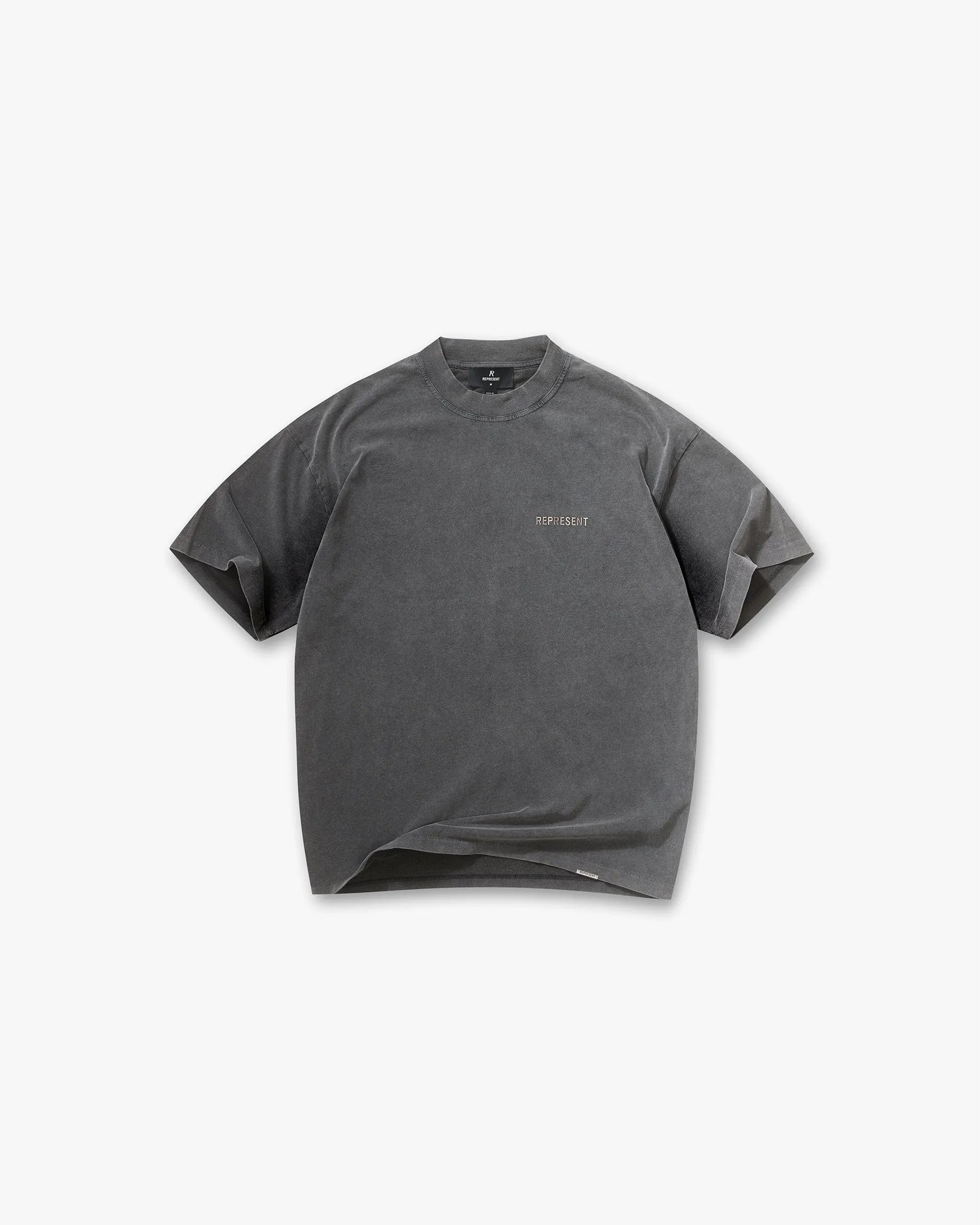 Comfy Layer Wear Seasonal Comfort Style Metal Block Logo T-Shirt - Vintage Grey