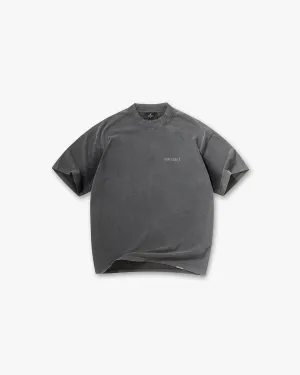 Comfy Layer Wear Seasonal Comfort Style Metal Block Logo T-Shirt - Vintage Grey