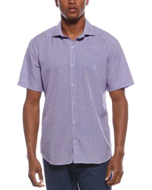 TailorByrd X Grid Performance Shirt High Neck Polished Finish