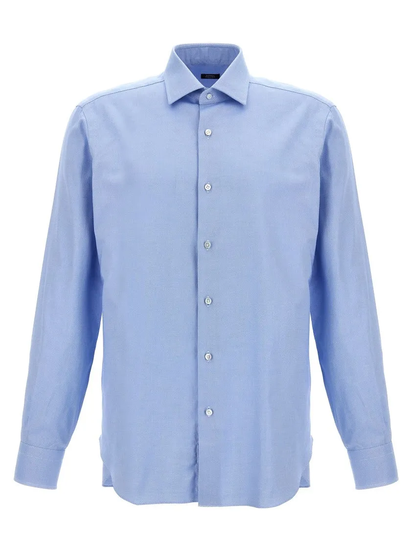 Perfect Look Vibrant Colors Tailored Blue Cotton Shirt