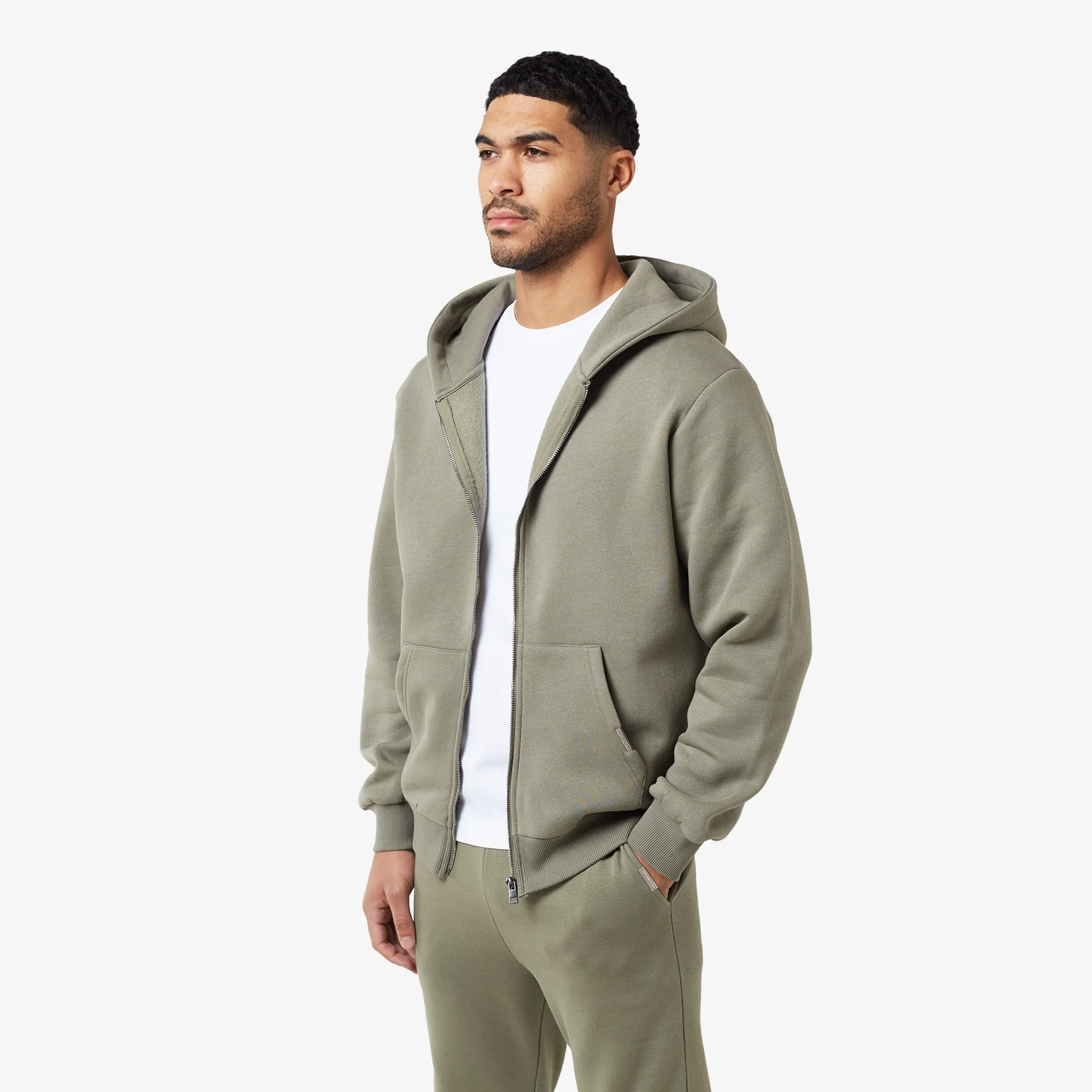 Relaxed Full Zip Hoodie | Olive product eco friendliness level perfect for anniversaries