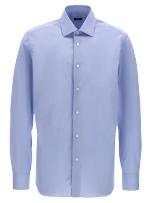 Tailored Poplin Shirt With Button Closure Morning Comfort