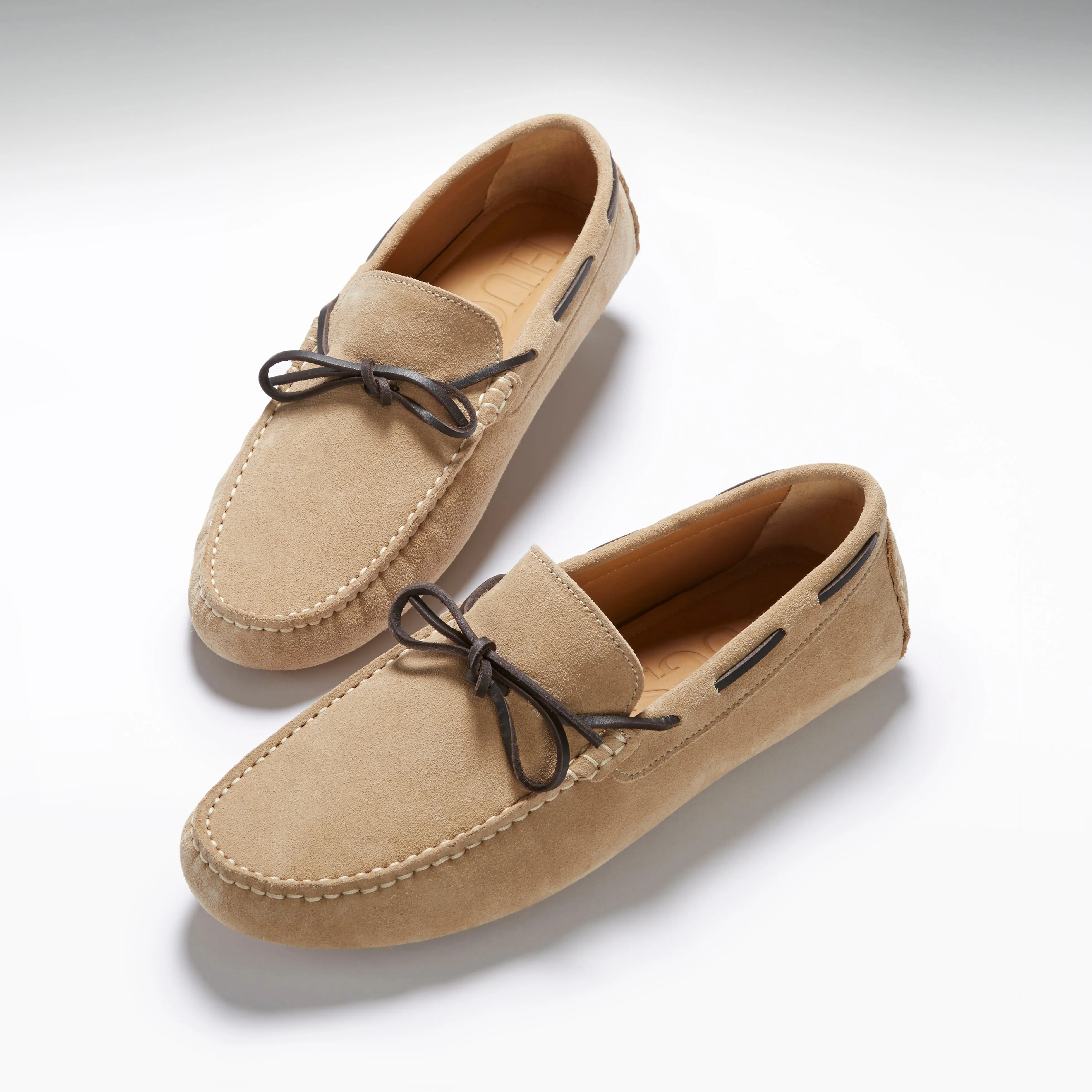 Laced Driving Loafers, taupe suede Chic Minimalism Step Calm