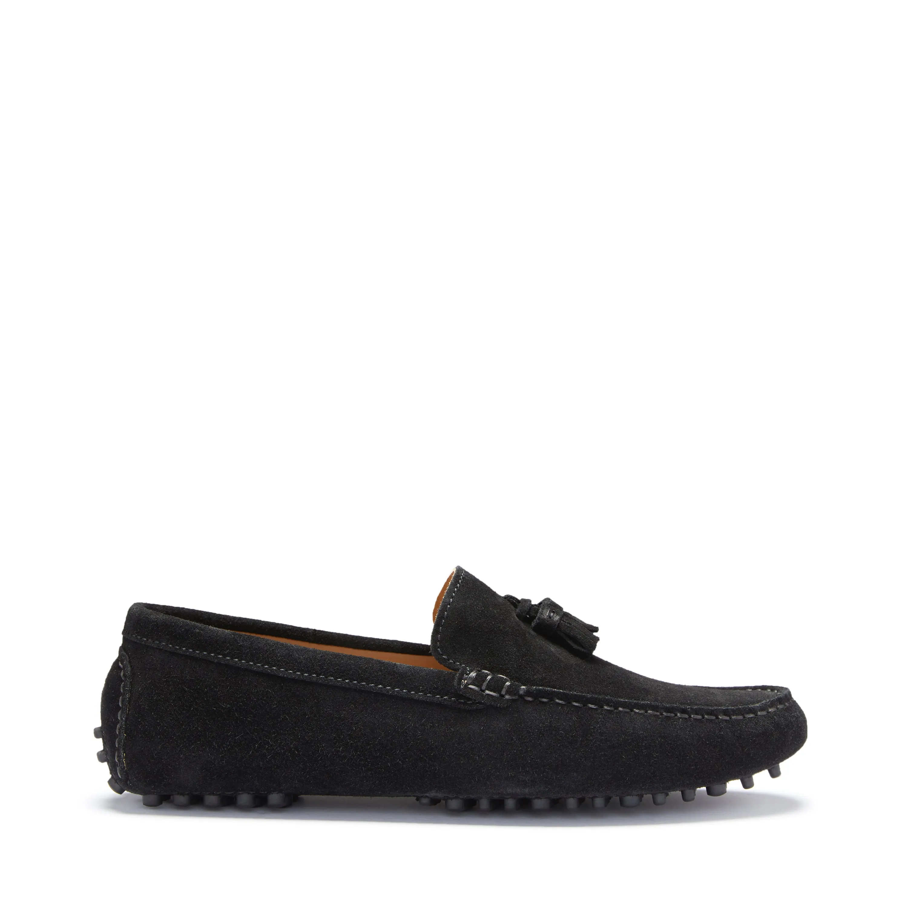 Tasselled Driving Loafers, black suede Quiet Park