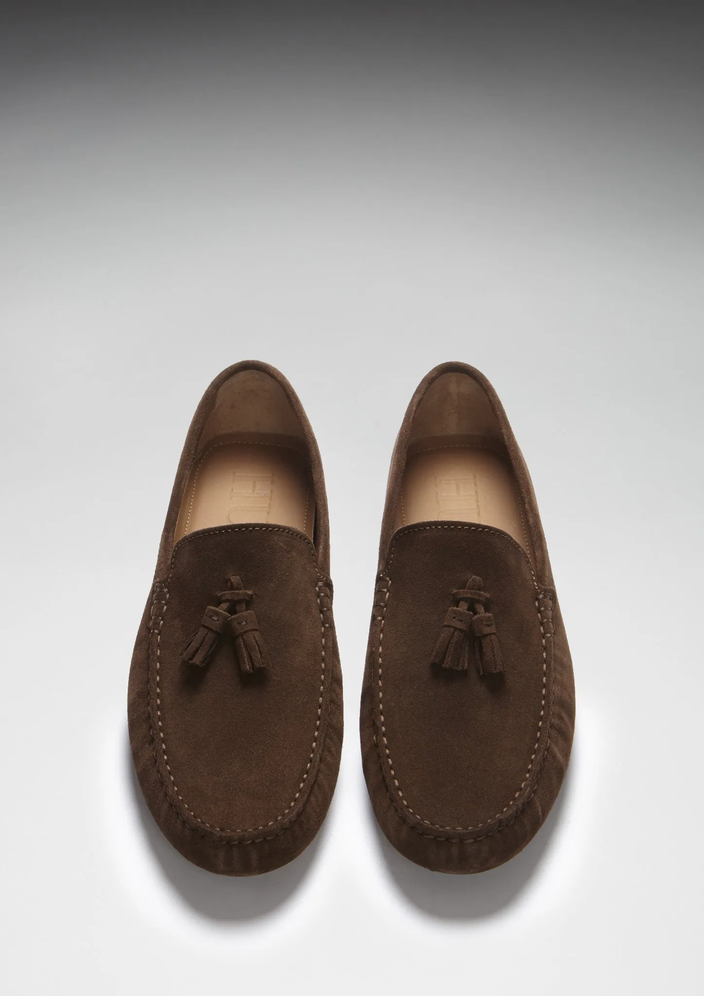 Tasselled Driving Loafers, brown suede Neat Steps