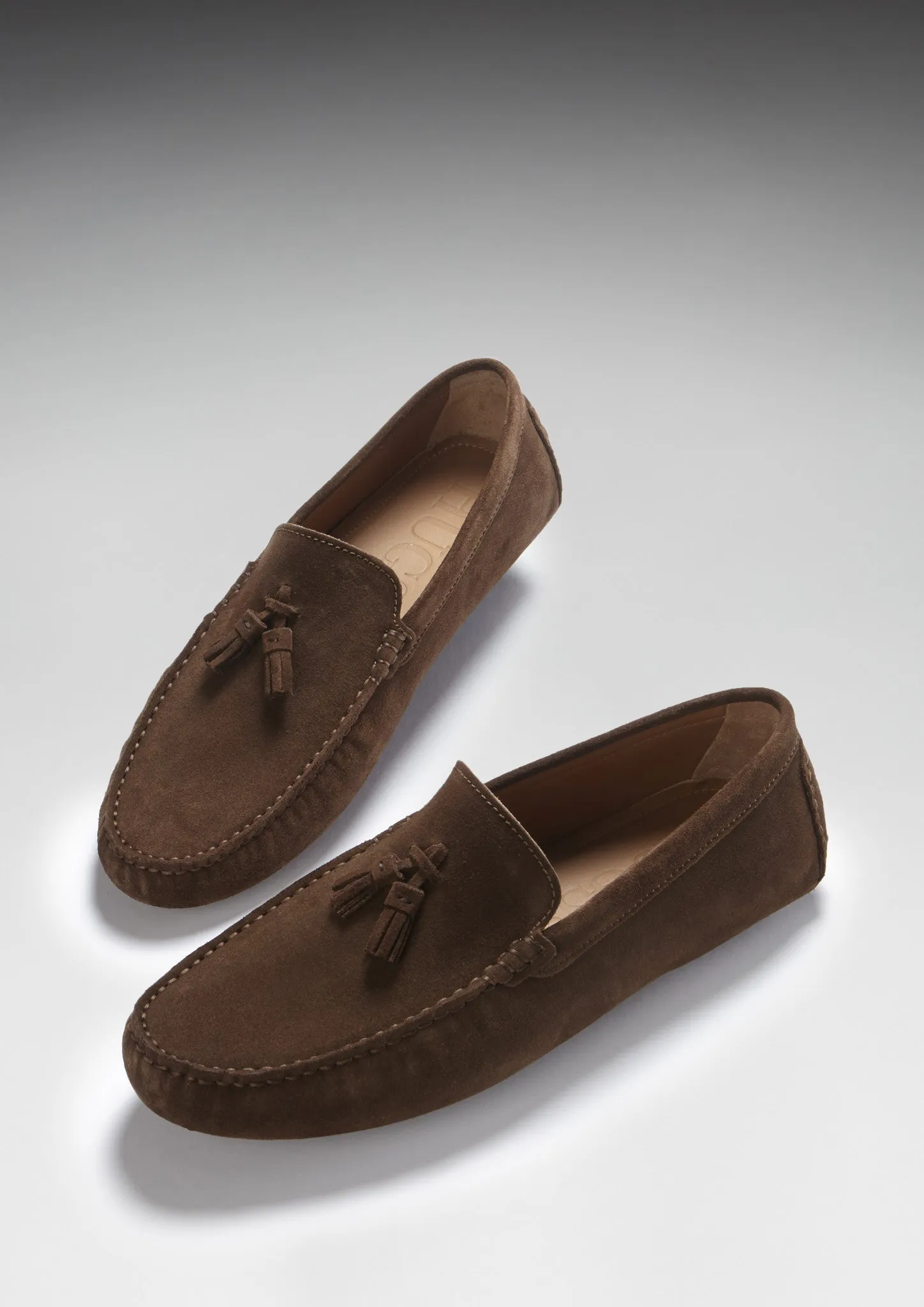 Tasselled Driving Loafers, brown suede Flight Day