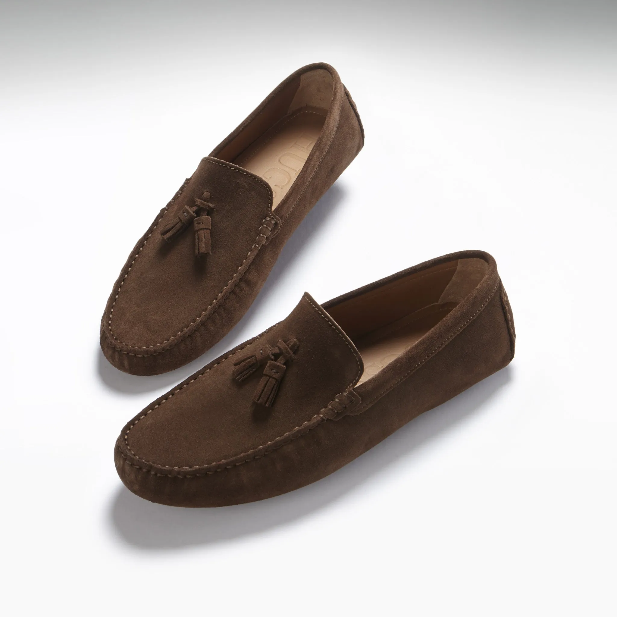 Casual Wear Tasselled Driving Loafers, brown suede