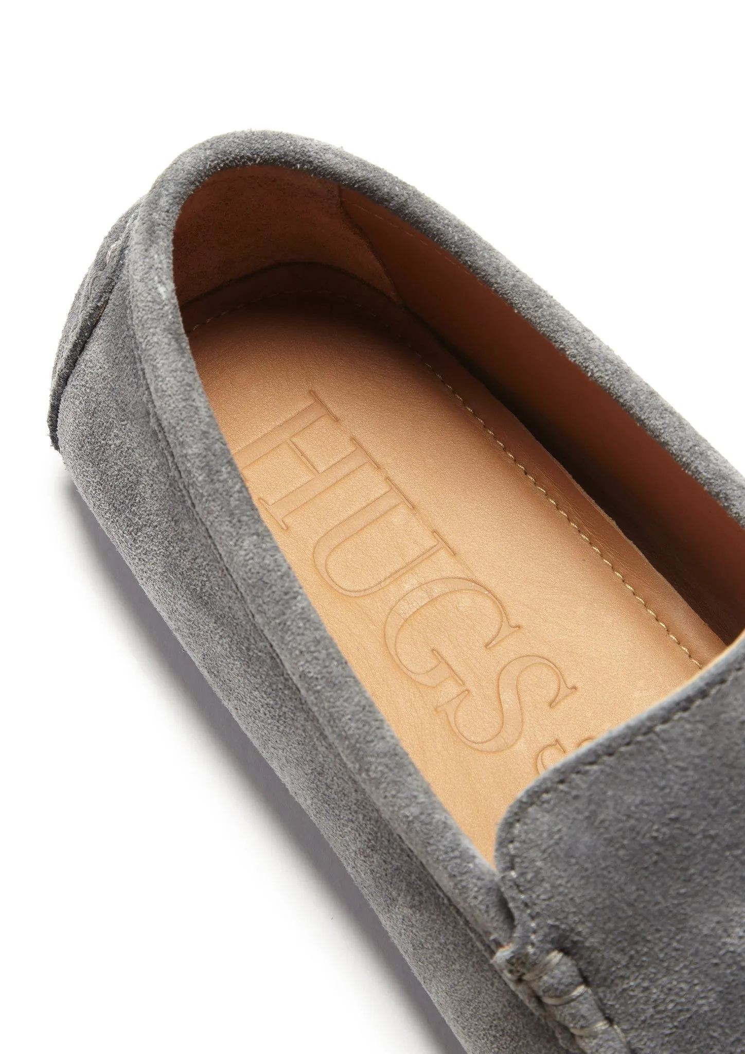 Tasselled Driving Loafers, slate grey suede Safe Grip