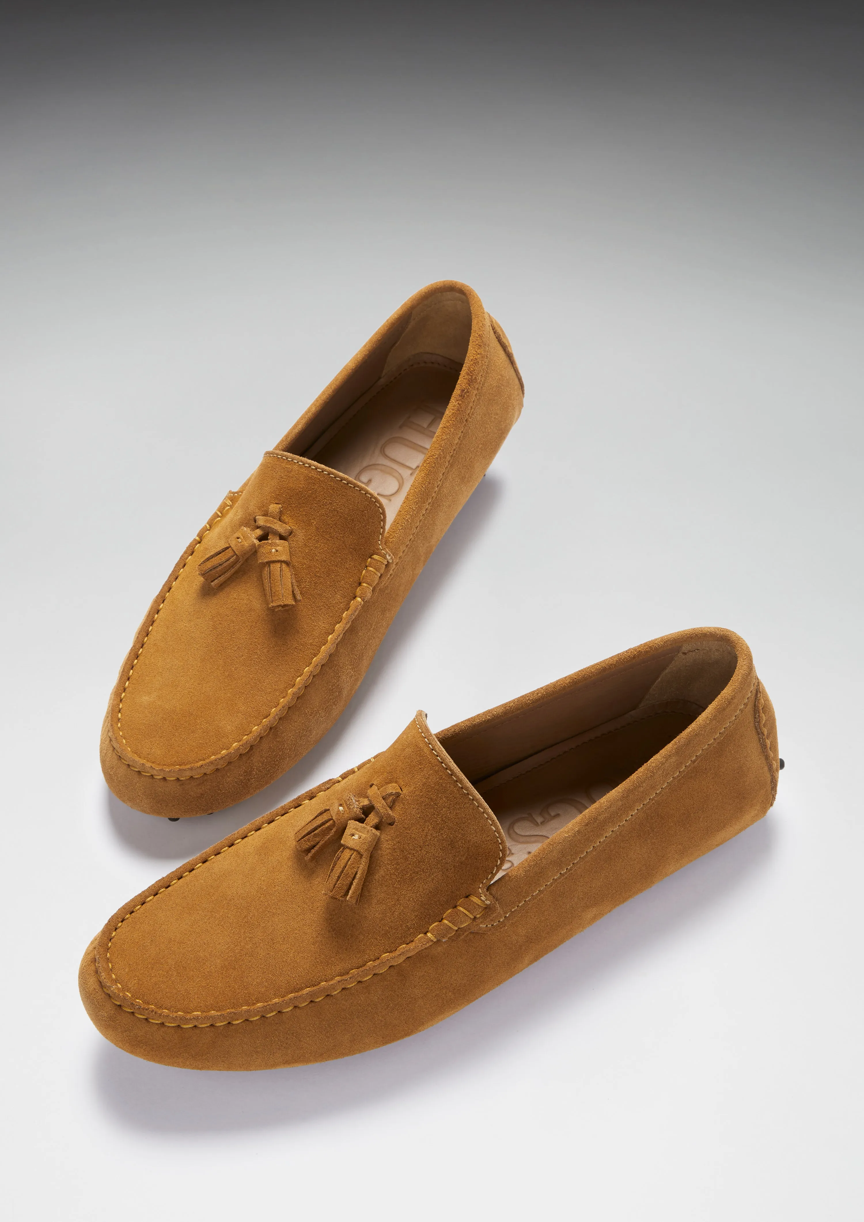 Classic Comfort Design Tasselled Driving Loafers, tobacco suede