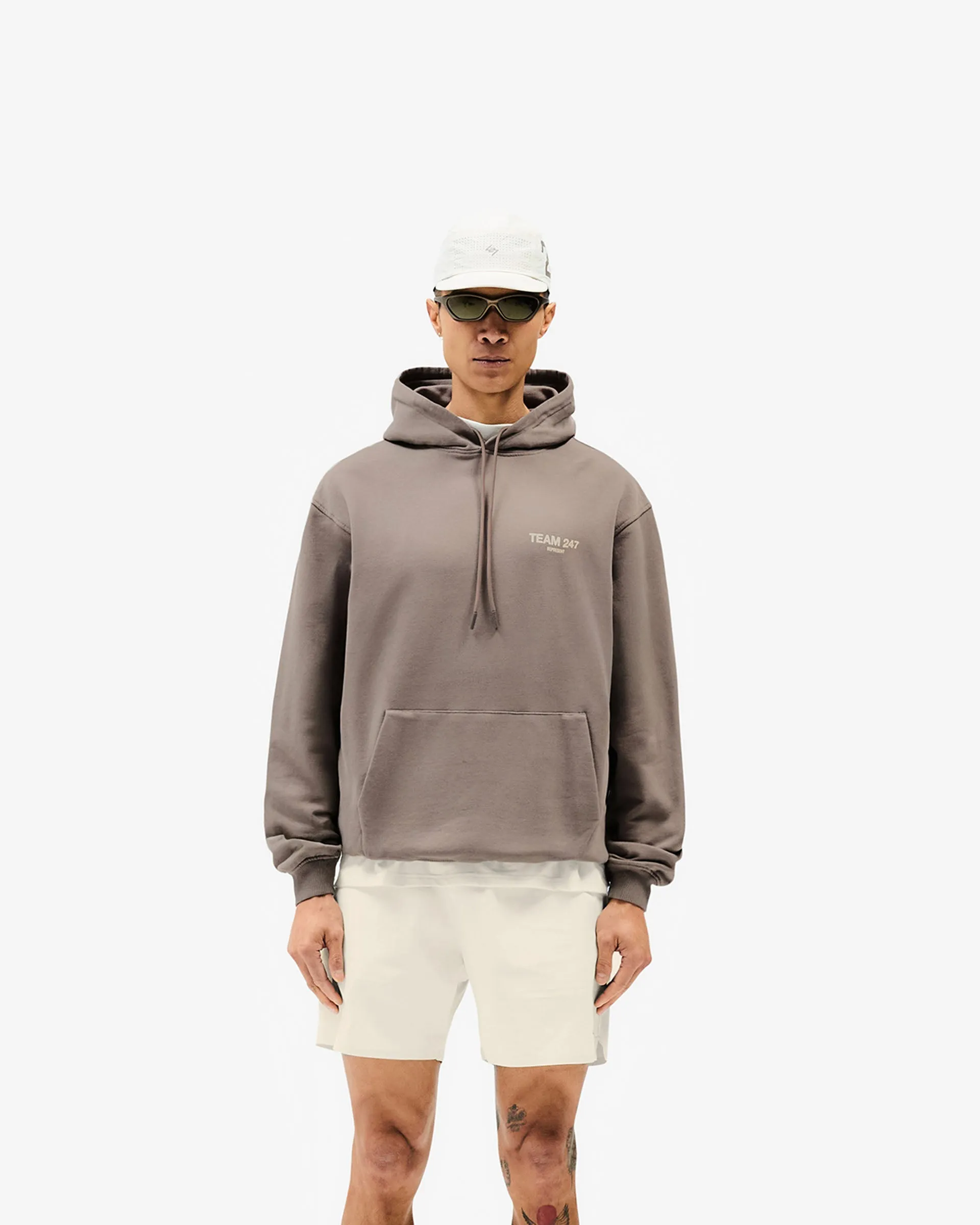 Chambray Team 247 Oversized Hoodie - Earth
