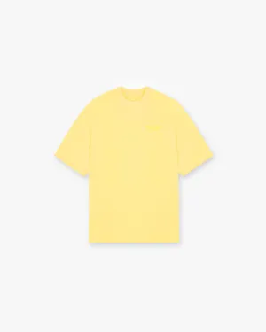 Non Fading Material Easygoing Wear Team 247 Oversized T-Shirt - Lemon