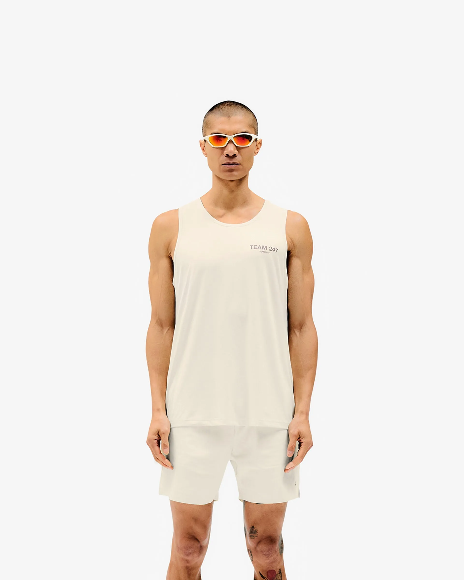 Team 247 Run Vest - Cream Beachwear