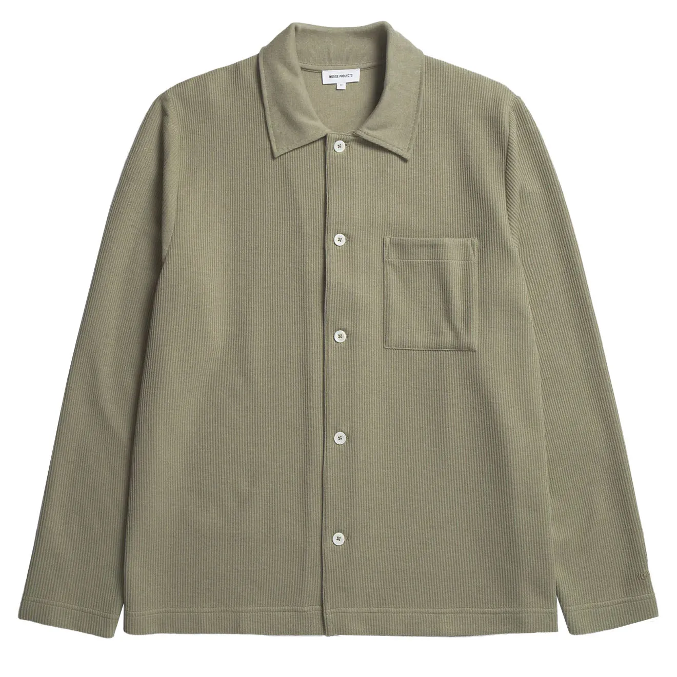 Embroidered Detail Durable Buttons Norse Projects Jorn Double Face Overshirt Clay