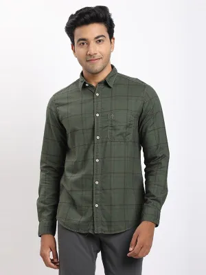 Men Checked Full Sleeve Cotton Shirt Graphic Art Holiday Travel