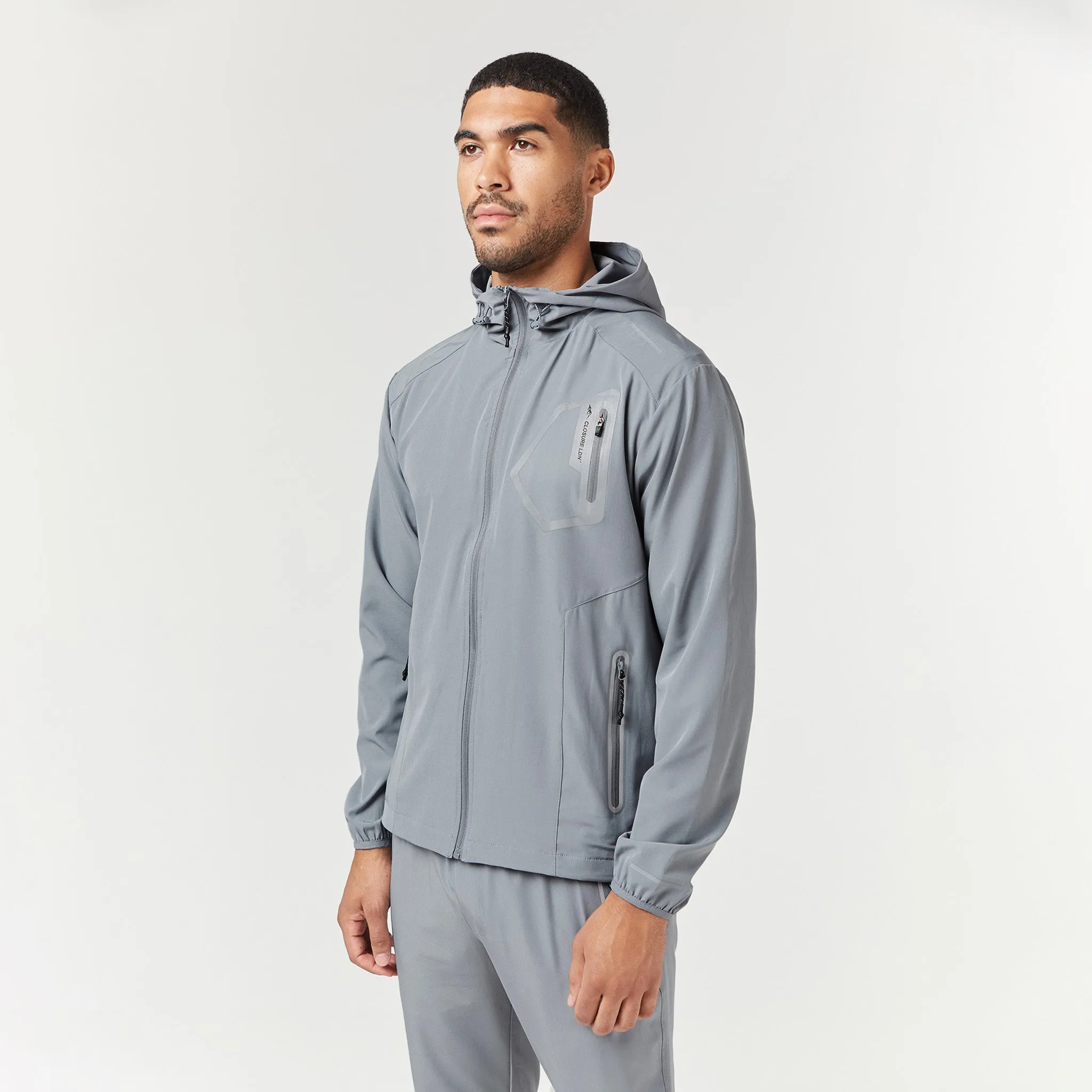 Tech Pocket Windbreaker | Mid Grey Moisture Managing Liner Weekend Ready