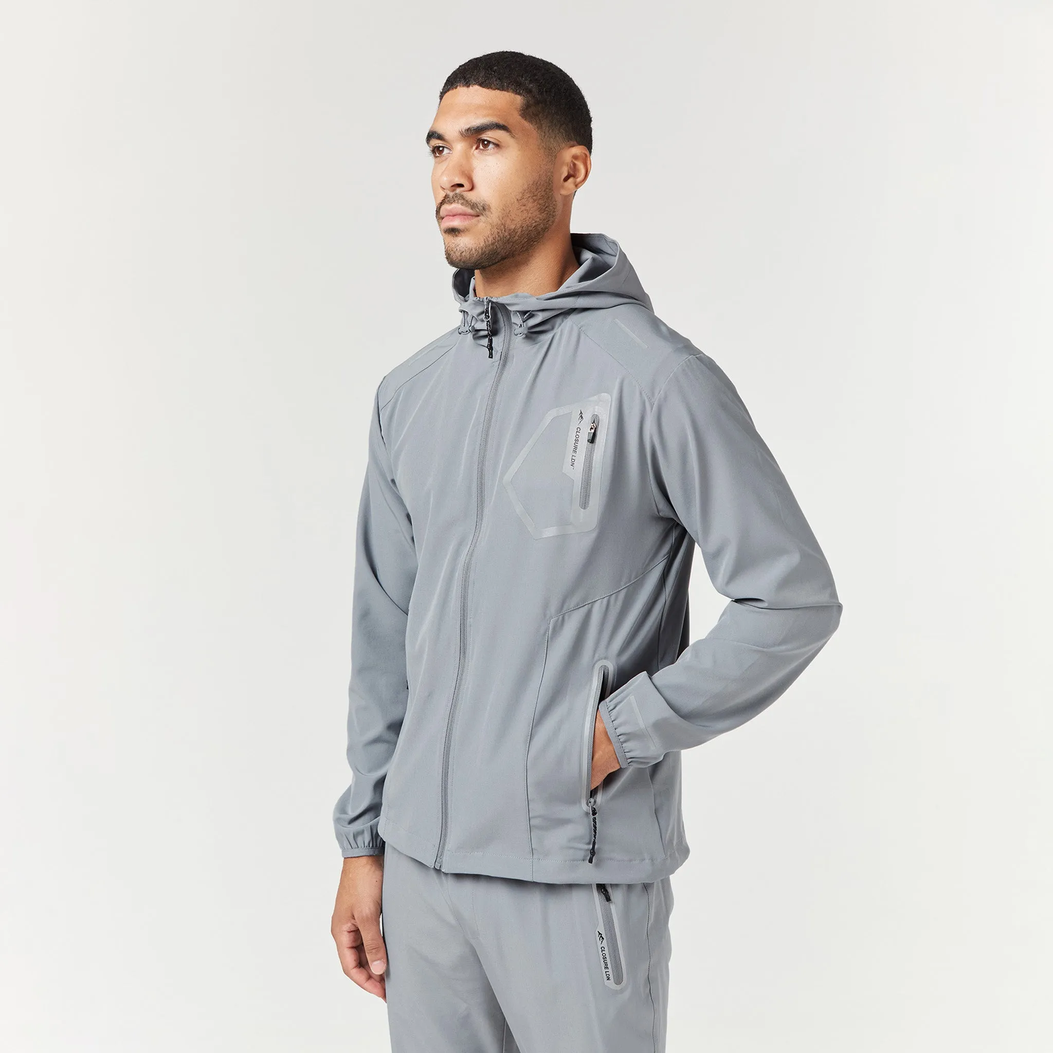 Tech Pocket Windbreaker | Mid Grey Hypoallergenic Fabric Blend All Season