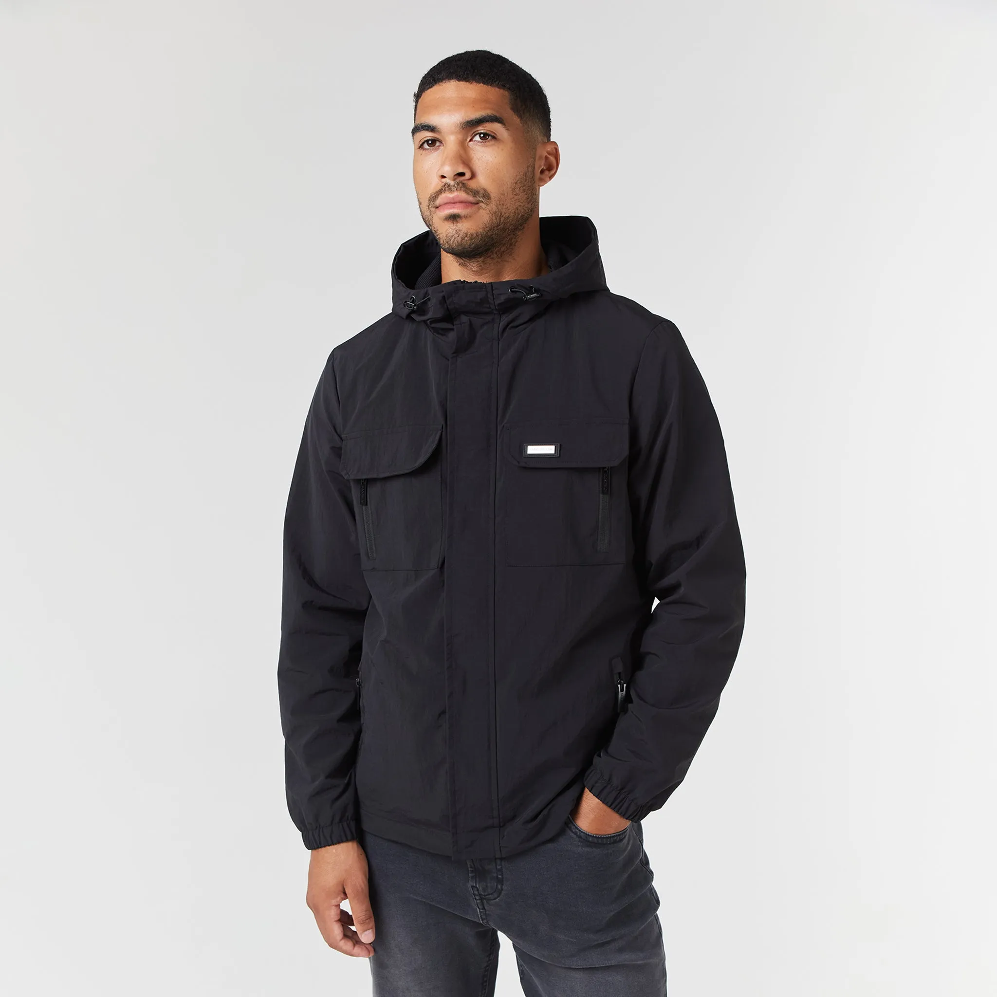 Street Explorer Fit Easy Comfort Tech Utility Jacket | Black