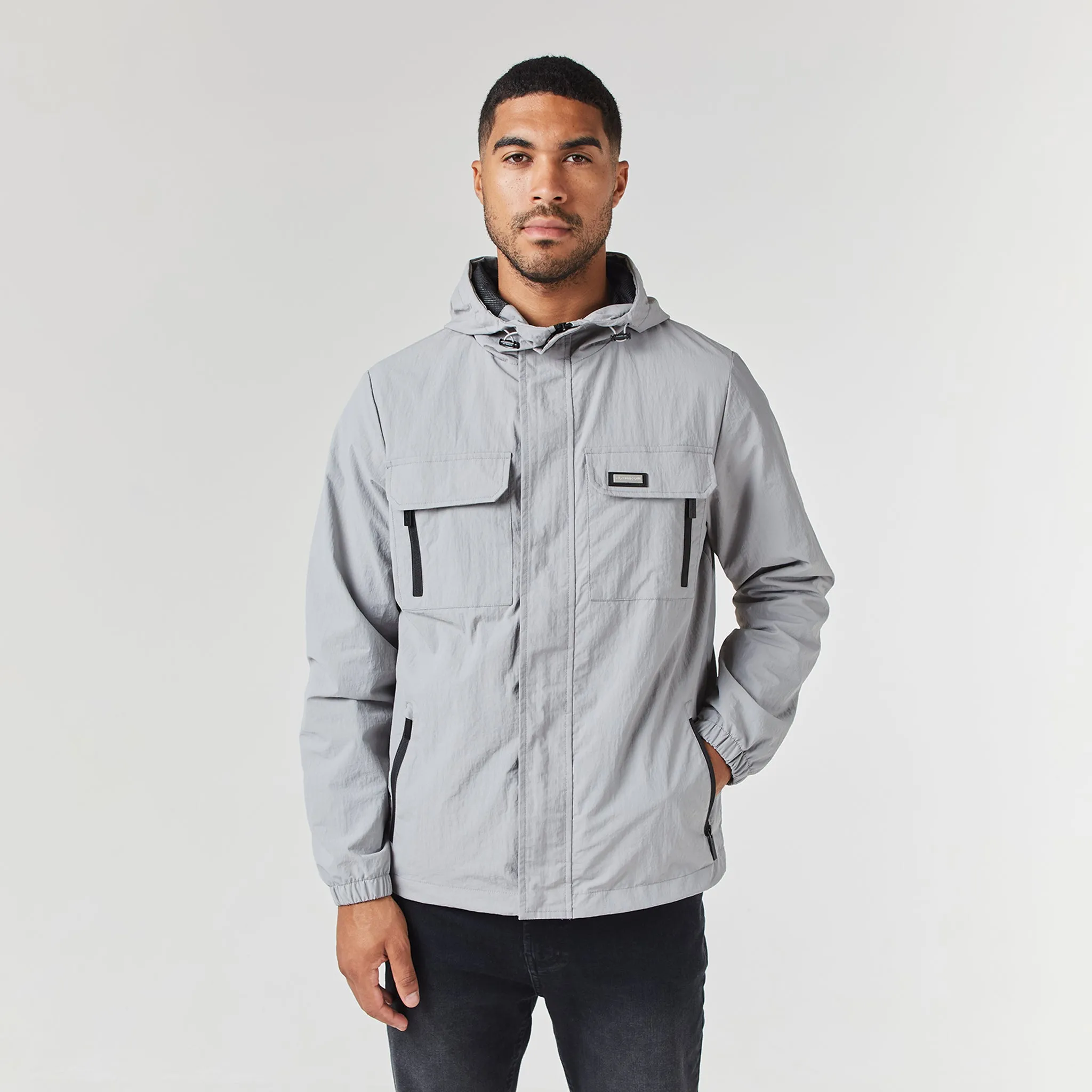 Eco Nice Strong Zip Tech Utility Jacket | Ice Grey