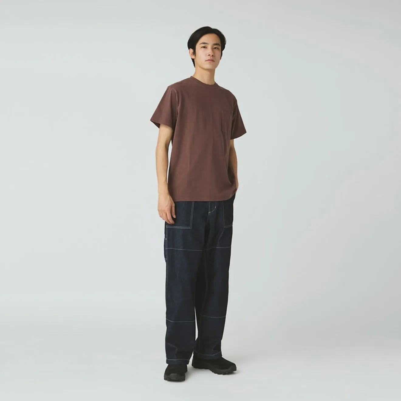 Light Style Snow Peak Garment Dyed T-Shirt Burgundy