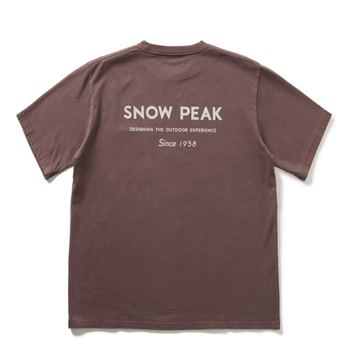 Sustainable Material Blend Relax Fit Design Snow Peak Garment Dyed T-Shirt Burgundy