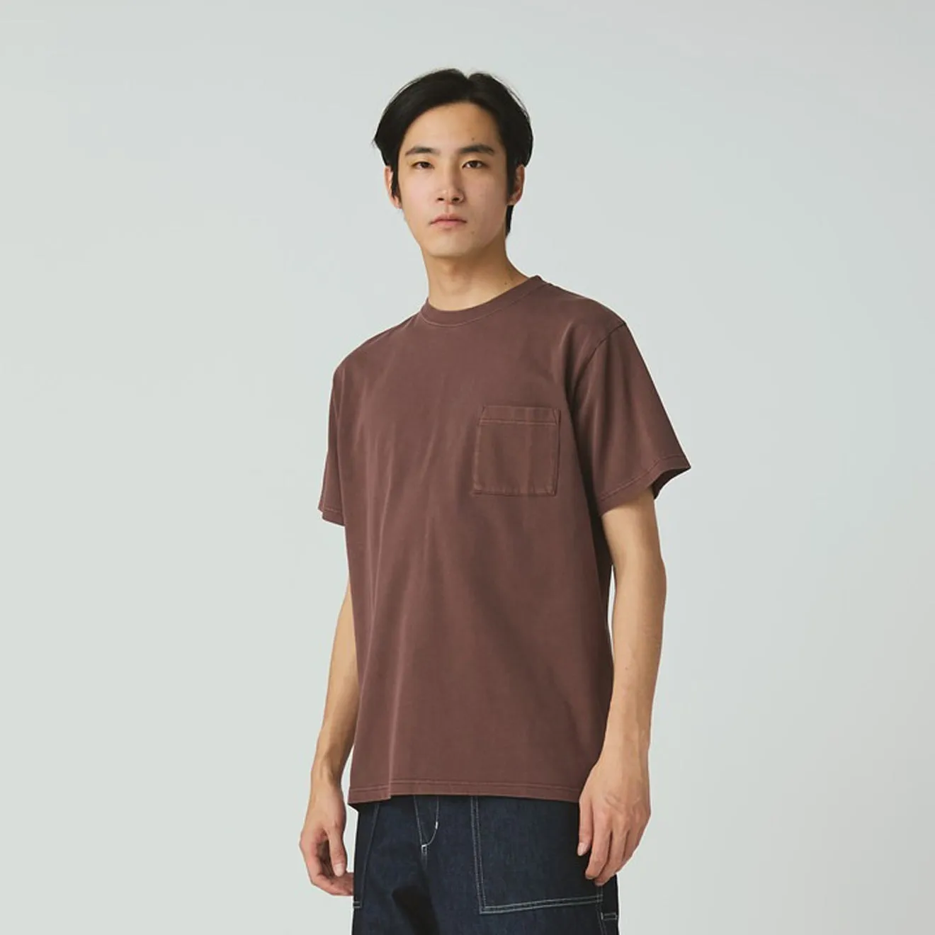 Comfy Choice Modern Design Snow Peak Garment Dyed T-Shirt Burgundy