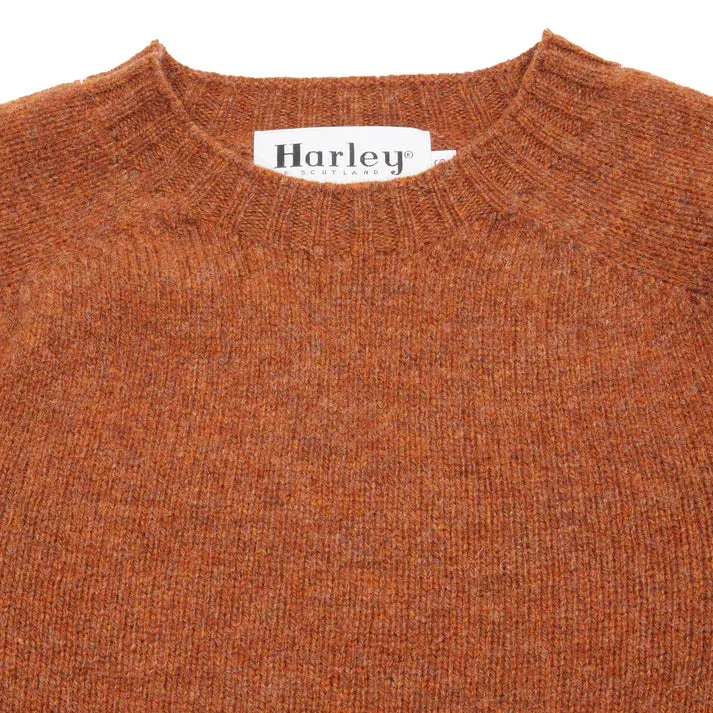 Harley Of Scotland Supersoft Lambswool Jumper Whiskey Antibacterial lining
