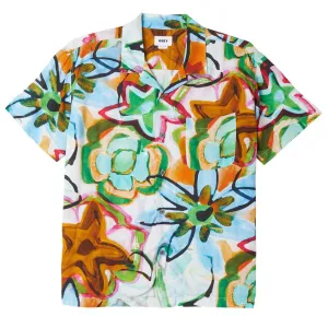 Tuckable Hem Anti Static Fabric Obey Requiem Woven S/S Shirt Golden Brown Multi