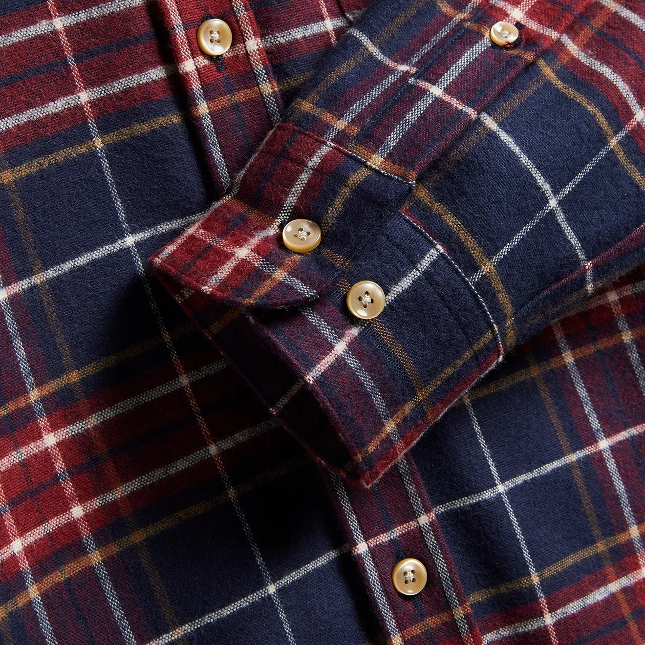 Portuguese Flannel Station Shirt Blue / Red Reinforced Seams